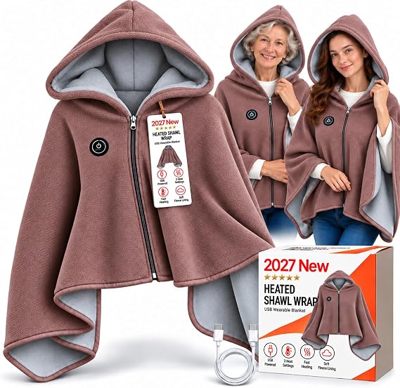 🔥💥2027 Upgrade Heated Shawl Wraps for Women, Cordless Ceated Blanket