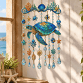 🔥🐋🐢🐬Ocean-Themed Crystal Wind Chime – 🌊Bring the Ocean Glow to Your Garden