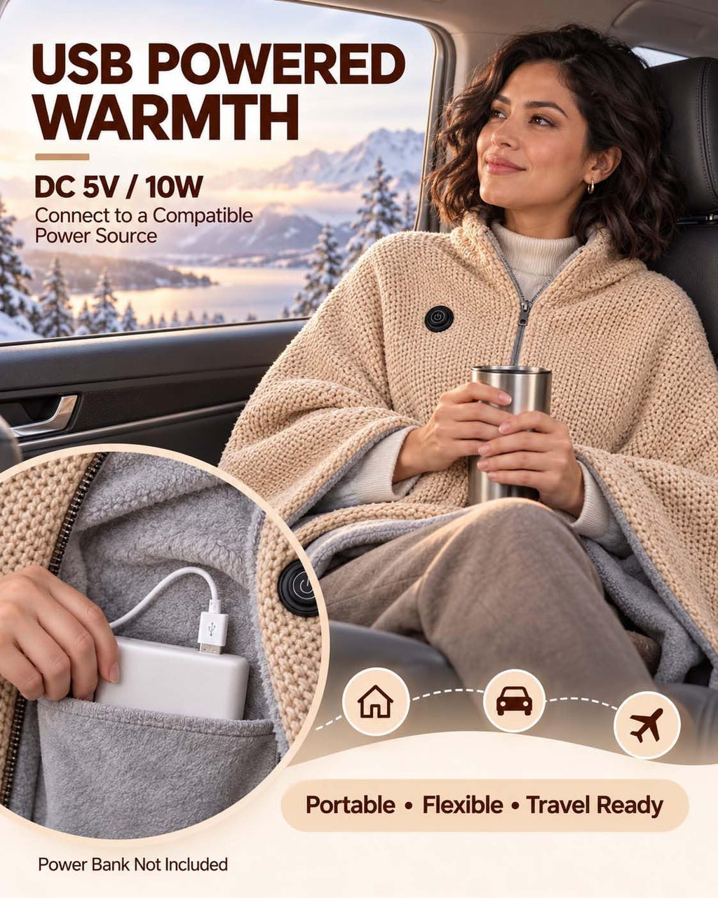 🔥💥2027 Upgrade Heated Shawl Wraps for Women, Cordless Ceated Blanket