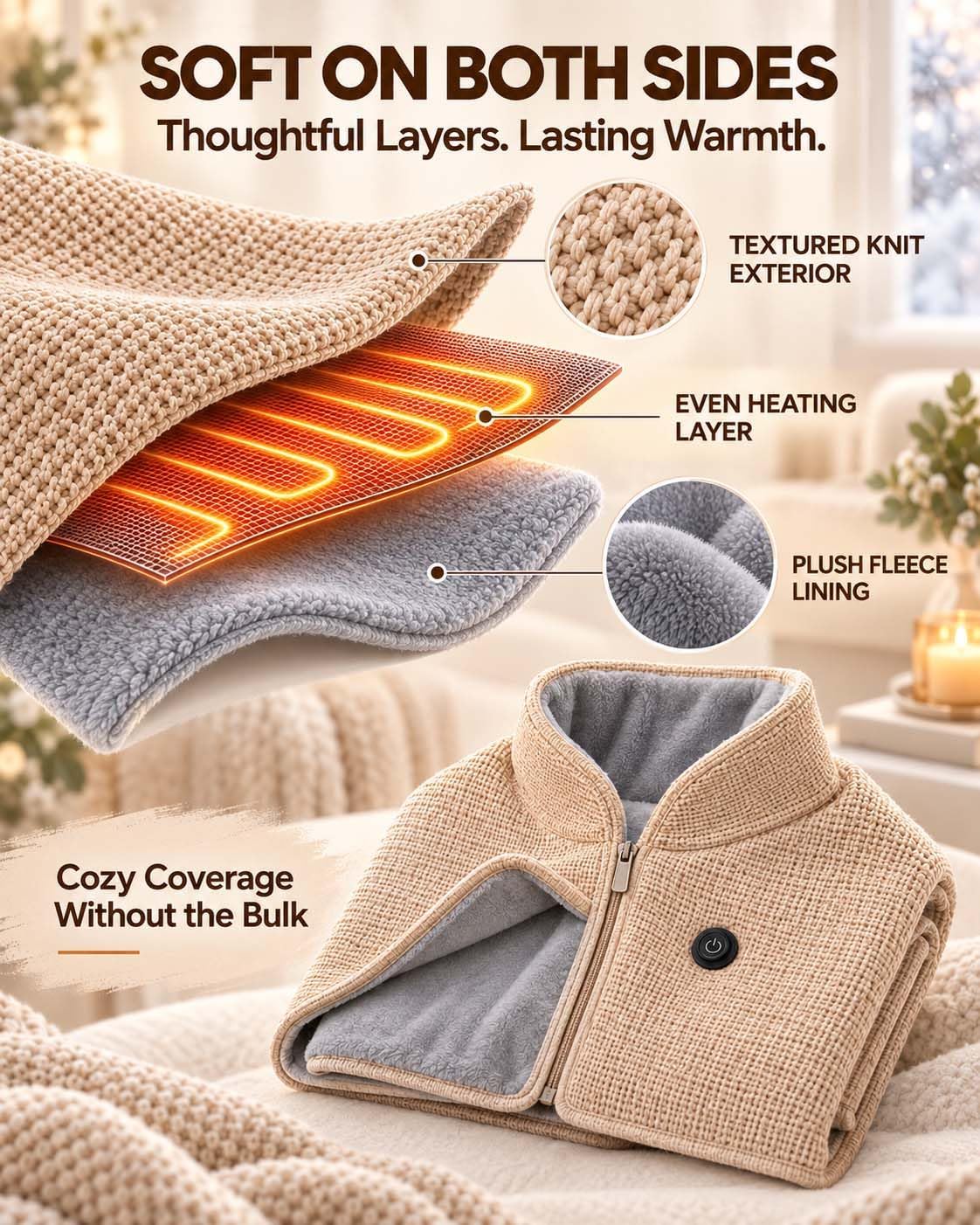 🔥💥2027 Upgrade Heated Shawl Wraps for Women, Cordless Ceated Blanket